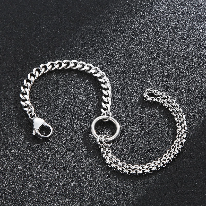 Fashion Men Women Stainless Steel Link Circle Chain Bracelets