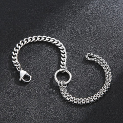 Fashion Men Women Stainless Steel Link Circle Chain Bracelets