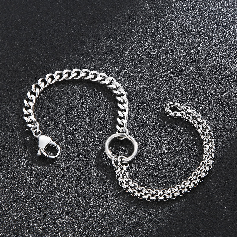 Fashion Men Women Stainless Steel Link Circle Chain Bracelets