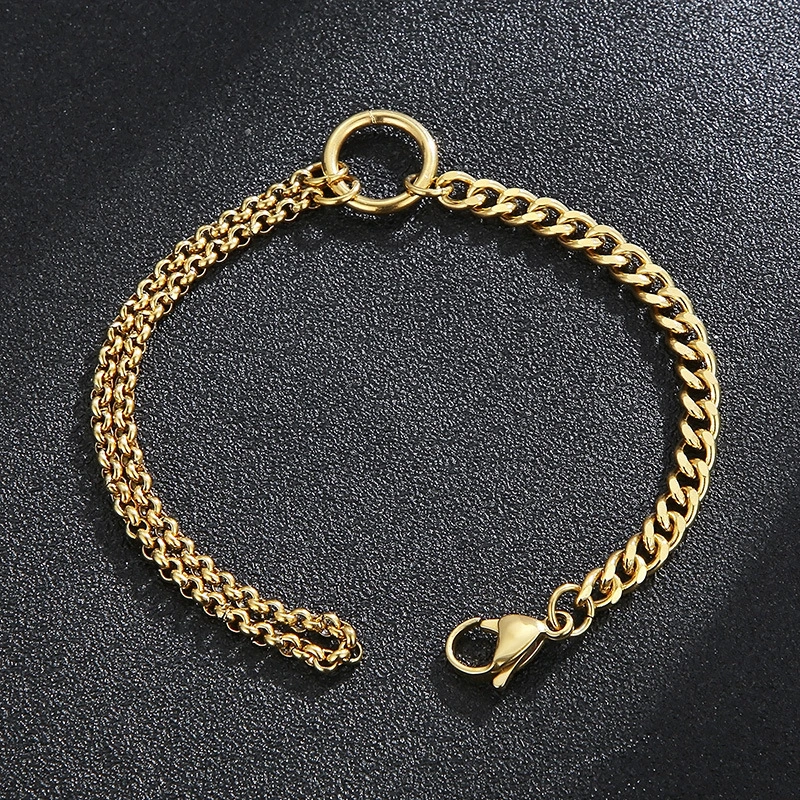 Fashion Men Women Stainless Steel Link Circle Chain Bracelets