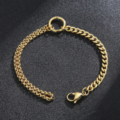 Fashion Men Women Stainless Steel Link Circle Chain Bracelets