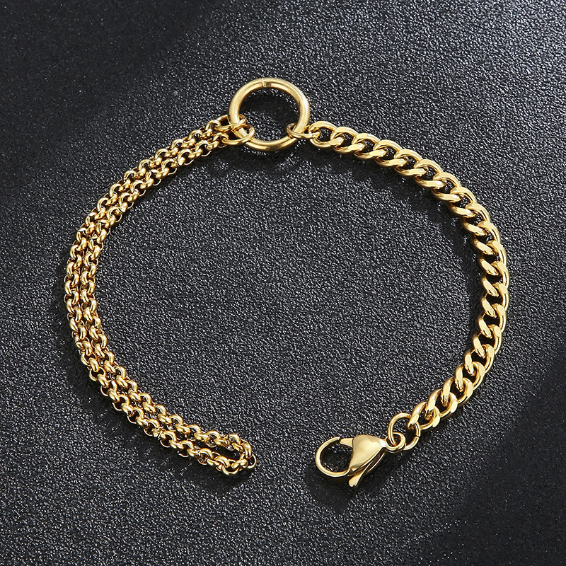 Fashion Men Women Stainless Steel Link Circle Chain Bracelets