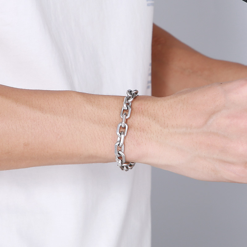 Fashion Cool Men 316L Fine Stainless Steel Link Twist Chain Bracelets