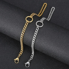 Fashion Men Women Stainless Steel Link Circle Chain Bracelets