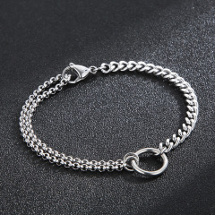 Fashion Men Women Stainless Steel Link Circle Chain Bracelets
