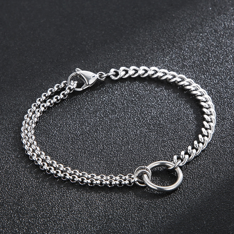 Fashion Men Women Stainless Steel Link Circle Chain Bracelets