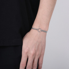 Fashion Men Women Stainless Steel Link Circle Chain Bracelets