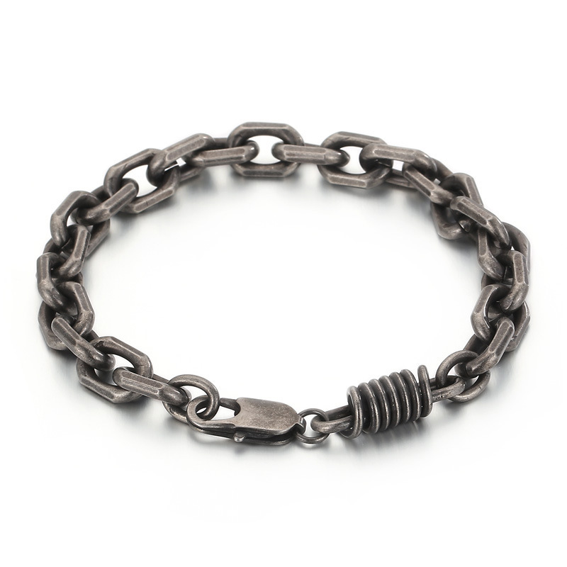 Fashion Cool Men 316L Fine Stainless Steel Link Twist Chain Bracelets