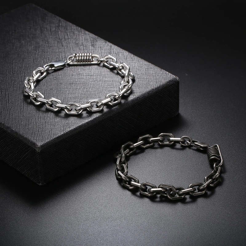 Fashion Cool Men 316L Fine Stainless Steel Link Twist Chain Bracelets