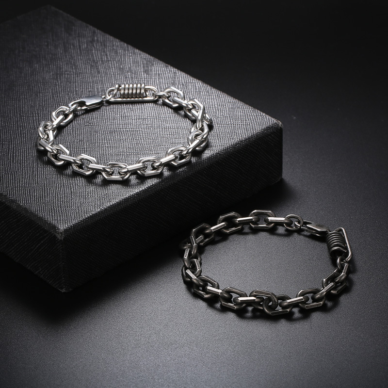 Fashion Cool Men 316L Fine Stainless Steel Link Twist Chain Bracelets