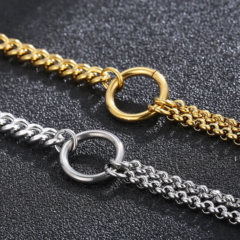 Fashion Men Women Stainless Steel Link Circle Chain Bracelets