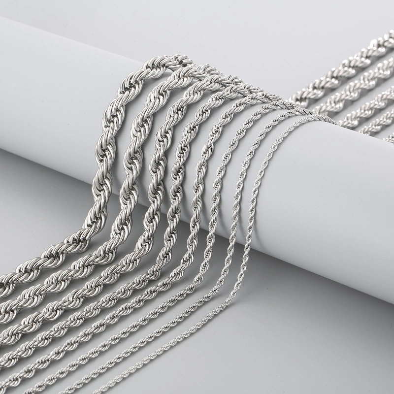 Fashion Men Women Stainless Steel Link Twist Chain Necklaces