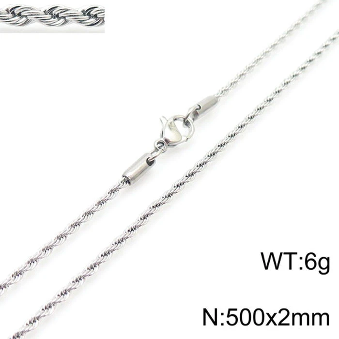Fashion Men Women Stainless Steel Link Twist Chain Necklaces
