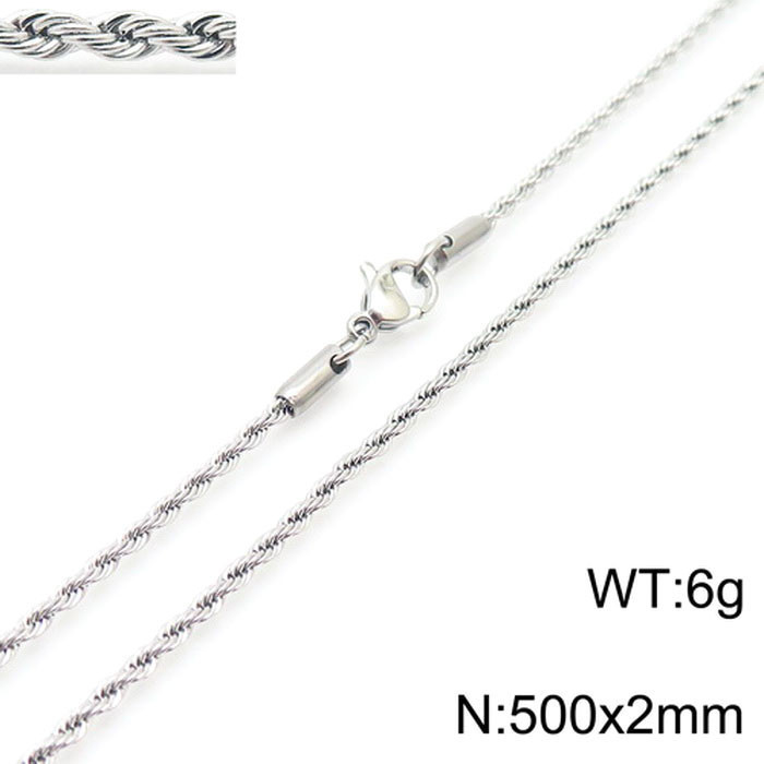Fashion Men Women Stainless Steel Link Twist Chain Necklaces