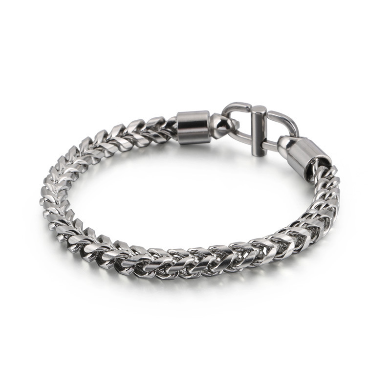 Fashion Men Women 316L Fine Stainless Steel Link Silver Black Gold Chain Bracelets