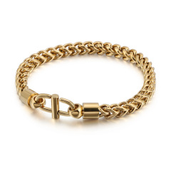 Fashion Men Women 316L Fine Stainless Steel Link Silver Black Gold Chain Bracelets