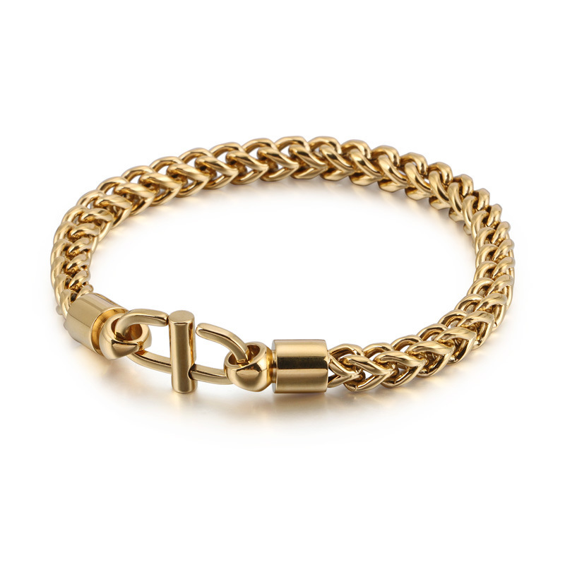 Fashion Men Women 316L Fine Stainless Steel Link Silver Black Gold Chain Bracelets