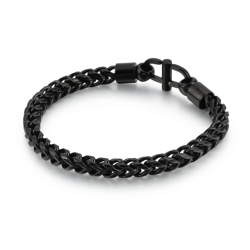 Fashion Men Women 316L Fine Stainless Steel Link Silver Black Gold Chain Bracelets