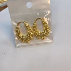 Fashion Women 18K Gold Plated Fine 316L Stainless Steel Ball Stud Earrings Jewelry