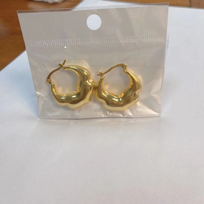 Fashion Men Women 18K Gold Plated 316L Fine Stainless Steel Circle Hoop Earrings Jewelry