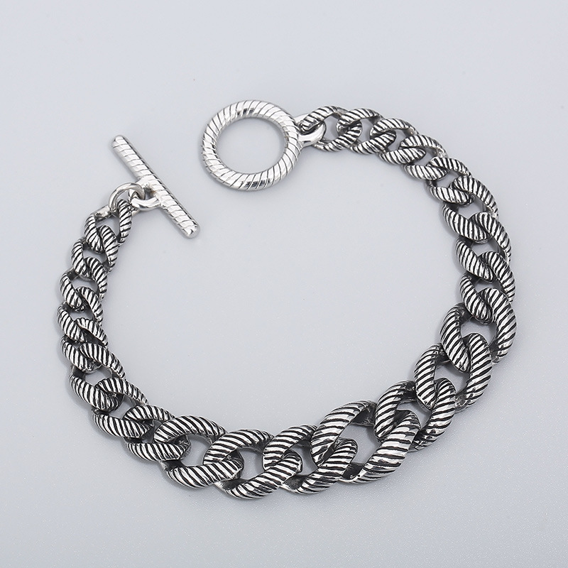 Fashion High Quality Cool Men 316L Fine Stainless Steel Link Black Chain Bracelets