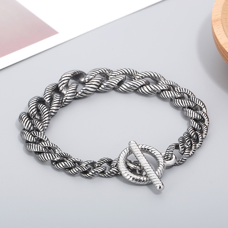 Fashion High Quality Cool Men 316L Fine Stainless Steel Link Black Chain Bracelets
