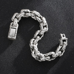 Fashion High Quality Cool Men 316L Fine Stainless Steel Link Retro Geometric Charms Chain Bracelets