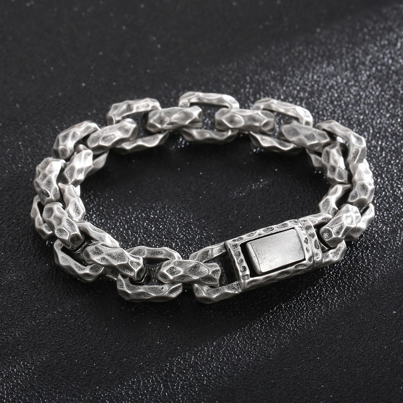 Fashion High Quality Cool Men 316L Fine Stainless Steel Link Retro Geometric Charms Chain Bracelets
