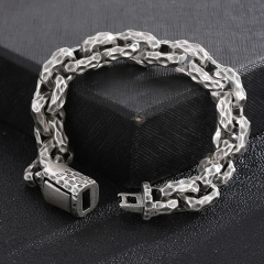 Fashion High Quality Cool Men 316L Fine Stainless Steel Link Retro Geometric Charms Chain Bracelets