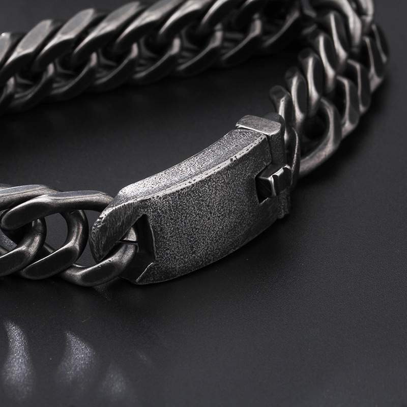 Fashion High Quality Cool Men 316L Fine Stainless Steel Link Black Chain Bracelets