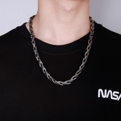 Fashion Cool Men Retro Silver 316L Stainless Steel Link Snake Chain Necklace Jewelry