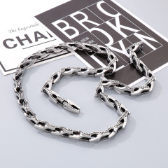Fashion Cool Men Retro Silver 316L Stainless Steel Link Snake Chain Necklace Jewelry