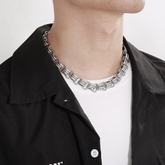 Fashion Cool Men Women Retro 316L Stainless Steel Link Retro Charms Chain Choker Necklace Jewelry