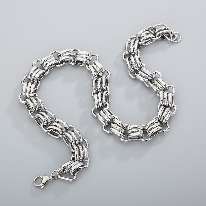 Fashion Cool Men Women Retro 316L Stainless Steel Link Retro Charms Chain Choker Necklace Jewelry