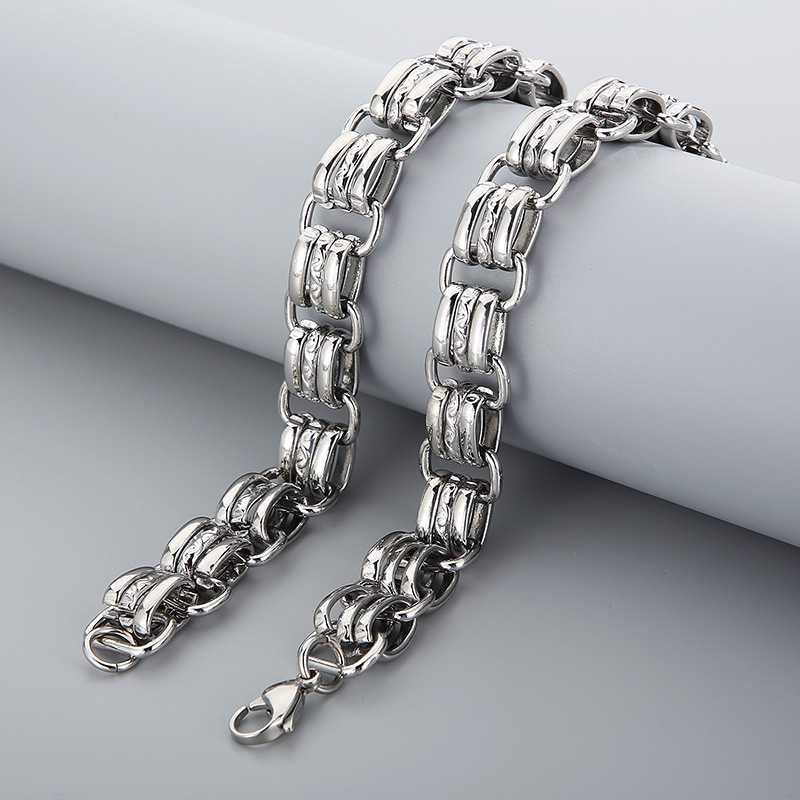 Fashion Cool Men Women Retro 316L Stainless Steel Link Retro Charms Chain Choker Necklace Jewelry