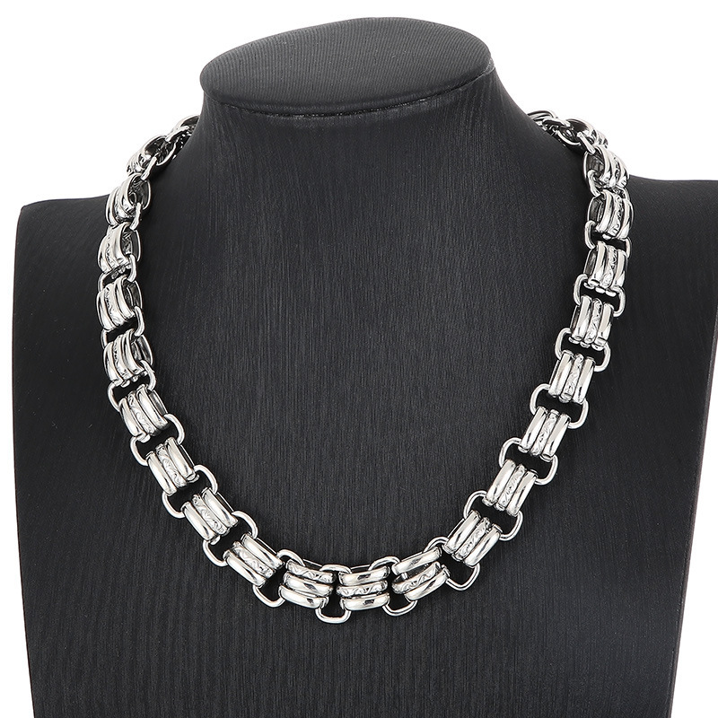 Fashion Cool Men Women Retro 316L Stainless Steel Link Retro Charms Chain Choker Necklace Jewelry