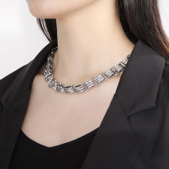 Fashion Cool Men Women Retro 316L Stainless Steel Link Retro Charms Chain Choker Necklace Jewelry