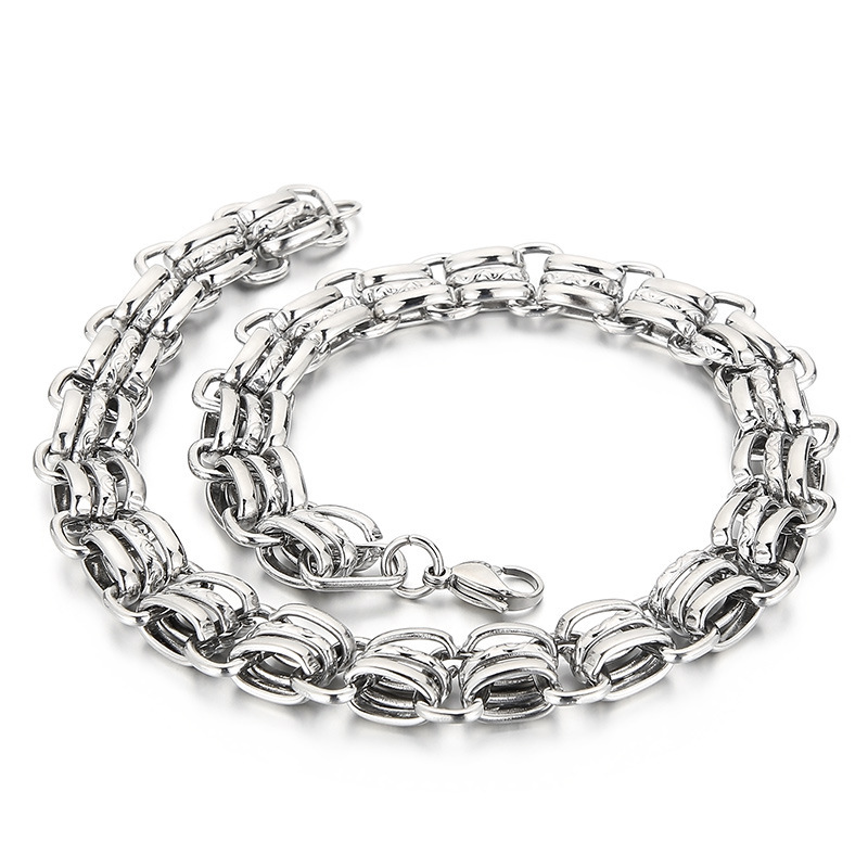 Fashion Cool Men Women Retro 316L Stainless Steel Link Retro Charms Chain Choker Necklace Jewelry
