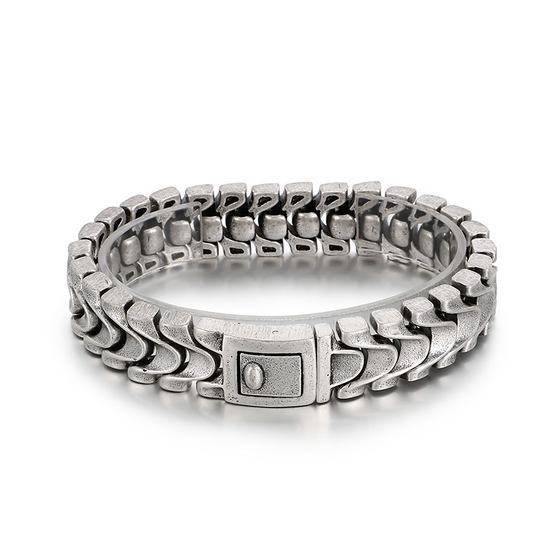 Fashion Punk Style Men Fine 316L Stainless Steel Retro Fish Bone Chain Bracelets