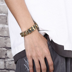 High Quality Cool Men Fine 316L Stainless Steel Link Retro Skulls Thick Chain Bracelets For Men