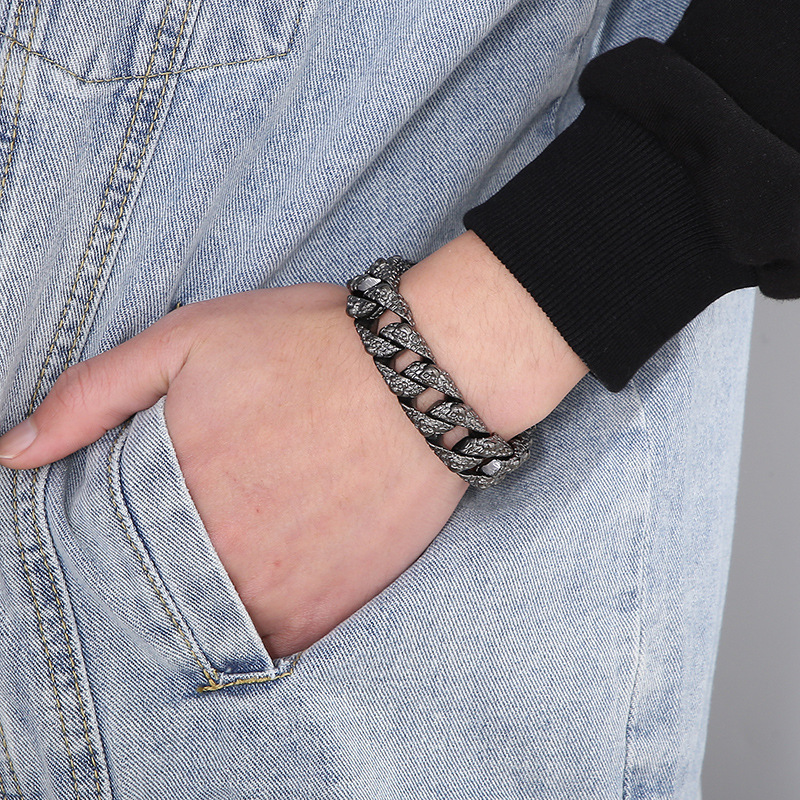 High Quality Cool Men Fine 316L Stainless Steel Link Retro Skulls Thick Chain Bracelets For Men