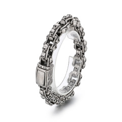 Fashion High Quality Cool Men 316L Fine Stainless Steel Link Retro Black Skulls Chain Bracelets