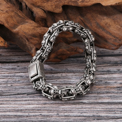 Fashion High Quality Cool Men 316L Fine Stainless Steel Link Retro Black Skulls Chain Bracelets