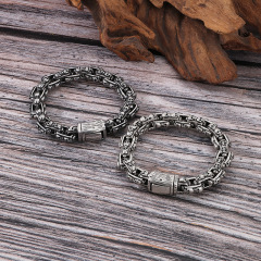 Fashion High Quality Cool Men 316L Fine Stainless Steel Link Retro Black Skulls Chain Bracelets