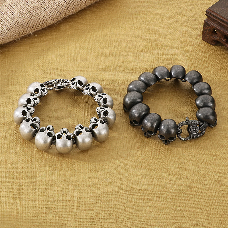 Fashion Punk Style Men Fine 316L Stainless Steel Retro Luck Charms Chain Bracelets