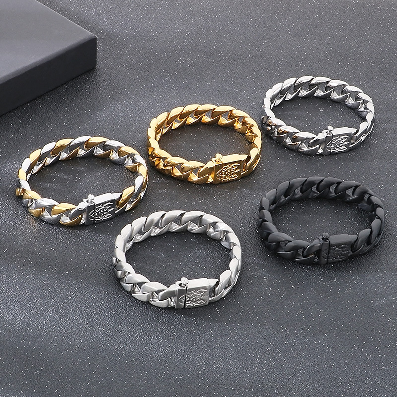 2026 New Arrival Punk Cool Men Fine 316L Stainless Steel Retro Dragon Charms Chain Bracelets