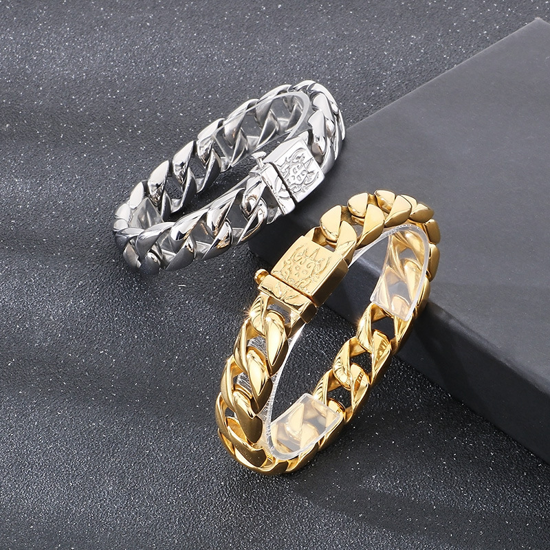 2026 New Arrival Punk Cool Men Fine 316L Stainless Steel Retro Dragon Charms Chain Bracelets