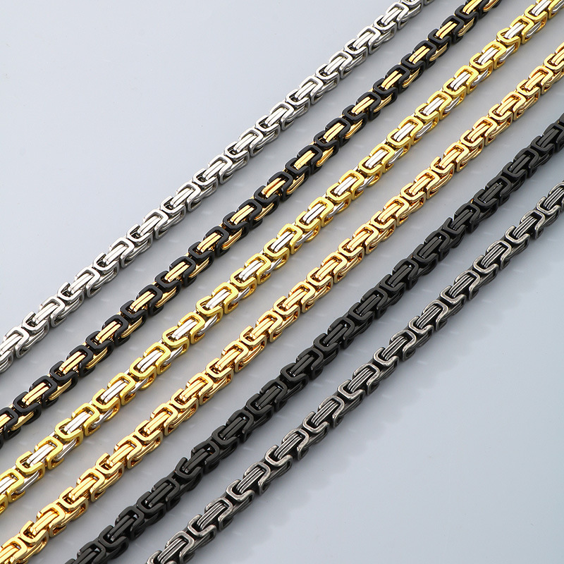 Wholesale Cool Men Women Fine 316L Stainless Steel Link Box Chain Choker Necklace Jewelry