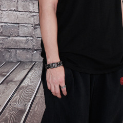 2026 New Fashion Cool Men Fine 316L Stainless Steel Retro Skull Charms Chain Bracelets