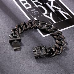 2026 New Fashion Cool Men Fine 316L Stainless Steel Retro Skull Charms Chain Bracelets